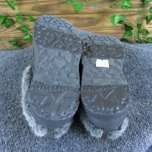 Bobs By Skechers Women's Plush Foam Shearling Style Gray Fabric Sz 7 Medium Used - Picture 5 of 6